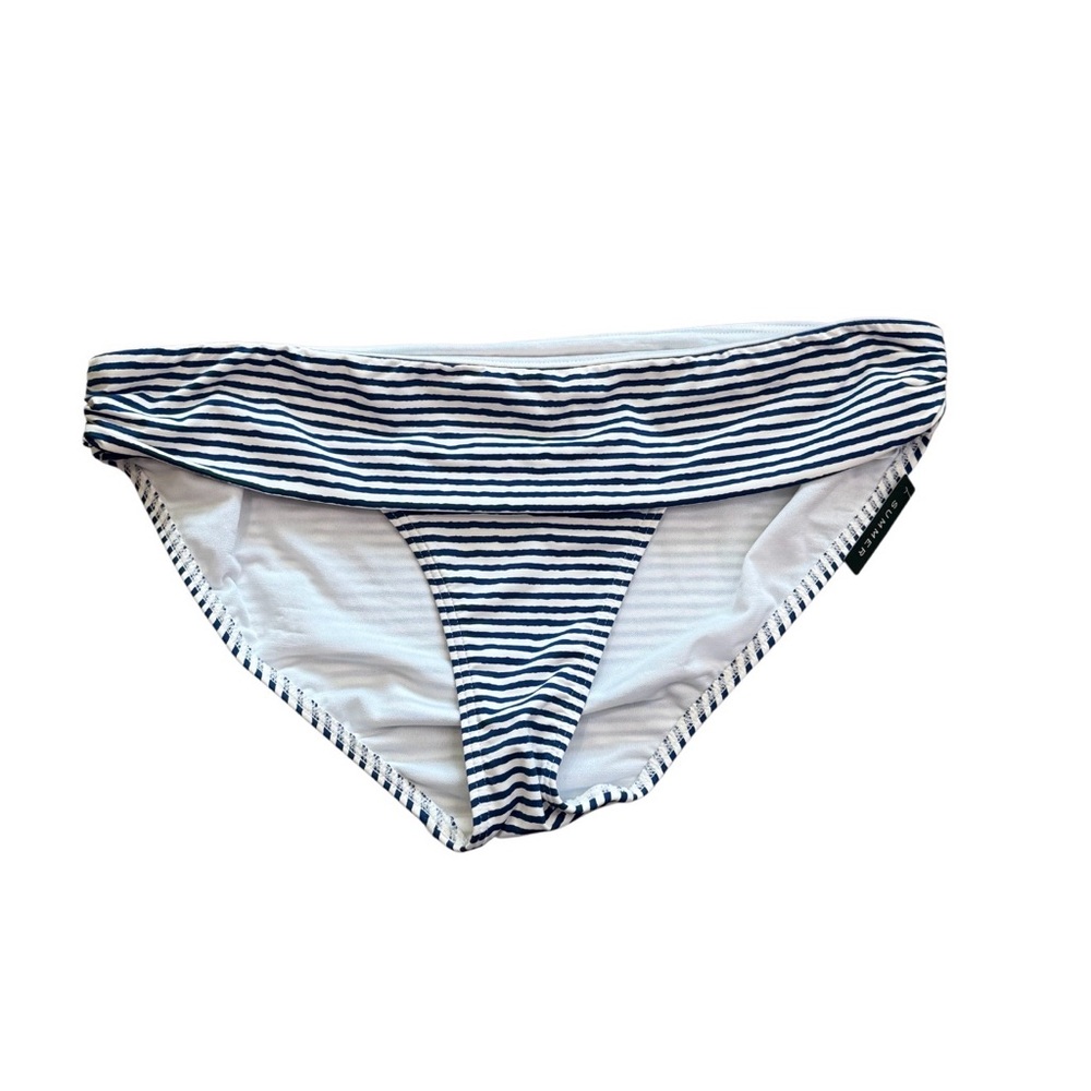Ralph Lauren Striped Bikini Bottom Size 14 Blue White Nautical Swim - Picture 1 of 2